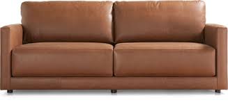 gather leather sofa reviews crate