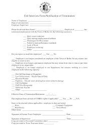 Termination Exit Interview Form Templates At