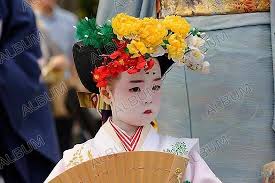in a kimono procession to the