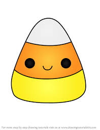 Learn How to Draw Candy Corn (Snacks) Step by Step : Drawing Tutorials