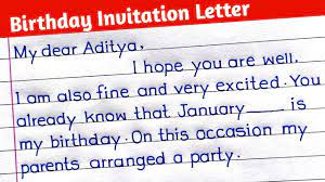 birthday party invitation letter