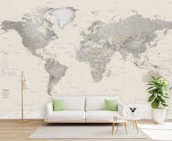 World Map Decal Removable Wallpaper Map