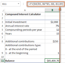 calculate compound interest in excel