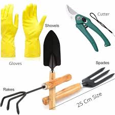 Metallic Mini Garden Tools Set Gloves
