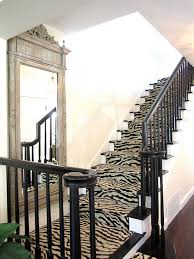 zebra carpet traditional staircase