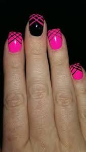 Just wanted to play around with my nails again, and wanted to be festive for the hello kitty+mac event that i went to! Black And Pink Nail Hot Pink And Black Nail Hot Pink Nail Nail Designs Pink And Black Nail Design Art Design Hair N Pink Black Nails Toe Nails Pink Nails