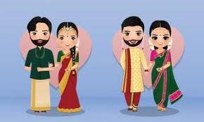 south indian wedding vector art icons