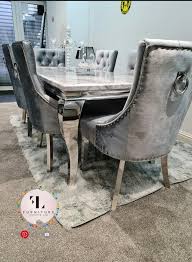 Take care of your new dining table for years to come with our protection plan from guardian. Imperial Mirrored Grey Marble Dining Table Set With Parklane Chairs