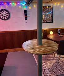 Basement Bar Pole Table Tray Drink
