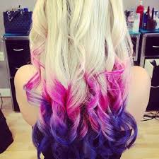 Usually, applying it to about the bottom three or four inches looks best. Inspiration Dip Dye Hair Dip Dye Hair Hair Styles Purple Ombre Hair