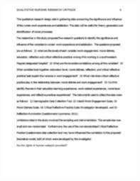 critiquing qualitative research essay 