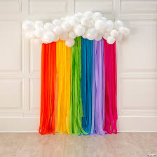rainbow streamer balloon decorating
