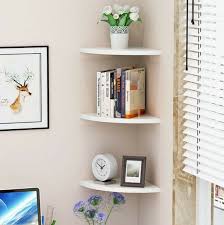 Set Of 3 Floating Corner Shelf Wall