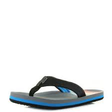Details About Kids Boys Reef Ahi Grey Pinstripes Comfort Beach Flip Flop Sandals Uk Size