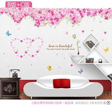 Pink Flower Tree Wall Decal Sticker