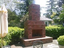 Outdoor Brick Fireplace Traditional