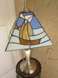 Stained Glass Sailboat Table Lamp