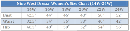Nine West Dress Plus Size Chart From Boscovs Com In 2019