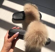 Solid Color Fur Slides Shoes In 2019 Fur Slides Fluffy
