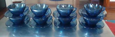 Vereco France Smoky Blue Glass Plate