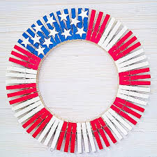 4th of july clothespin wreath