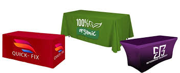 custom table covers trade show table