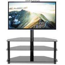 glass floor tv stand with swivel mount