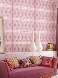 Pink Self Adhesive 3d Wall Covering