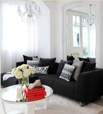 black couch decor on