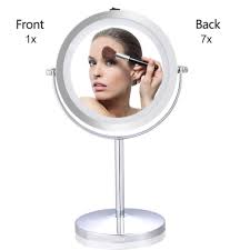 18cm Double Sided Lighted Makeup Mirror 1x 7x Beauty Vanity