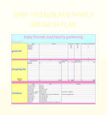 family reunion plan excel template