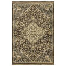 brown indoor damask oriental area rug