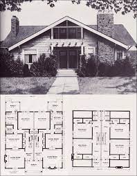 The craftsman home plan evolved from the early bungalow style and usually had low pitched roofs and wide overhangs. The California Craftsman Style Side By Side Duplex 1923 Standard Homes Company House Plans Of The 1920s