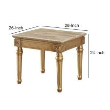 Gold Marble Top End Table