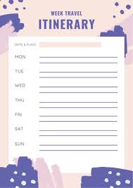 Customize 25 Itinerary Planners Templates Online Canva