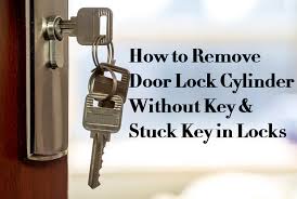 remove door lock cylinder without key