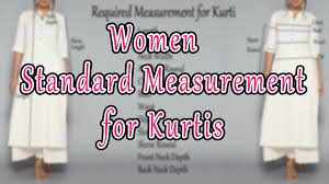 Women Standard Measurement Chart Measurement Guide For