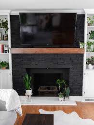 Stone Veneer Fireplace With Paint