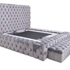 Extra Wide Bed Frame Crystal Tufted