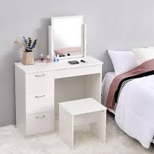 white dressing table vanity makeup desk