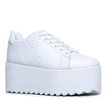 Yru Lala White High Platform Wedge Sneaker