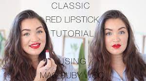 simple red lipstick tutorial mac ruby