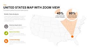 United States Map With Zoom View Template For Powerpoint