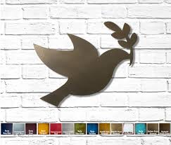 Peace Dove With Olive Branch Metal Wall