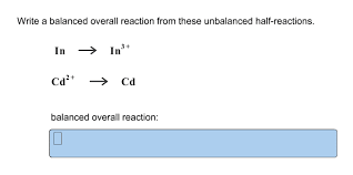 Write A Balanced Overall Reaction From