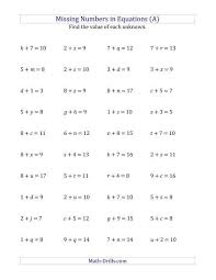 Math Worksheet Algebra Worksheets