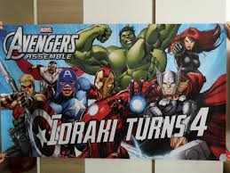personalised marvel avengers pvc banner