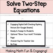 Solve Two Step Equations Digital Self