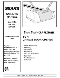 craftsman 139 18887 owner s manual