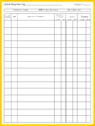 Checking Account Register Sheet Printable Checkbook Sheets